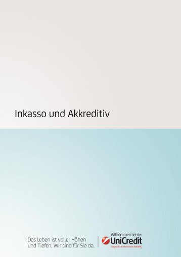 Broschüre "Inkasso und Akkreditiv" - HypoVereinsbank