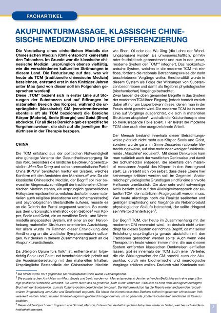 Fachzeitschrift für Energetisch Chinesische Medizin - APM Radloff
