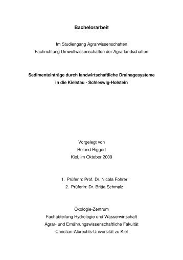 Bachelorarbeit - Abteilung Hydrologie und Wasserwirtschaft ...