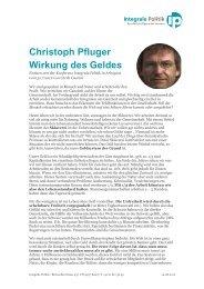 Wirkung des Geldes von Christoph Pfluger - Holon