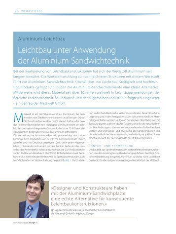 Leichtbau unter Anwendung der Aluminium ... - Metawell