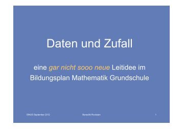 Daten und Zufall - SINUS an Grundschulen