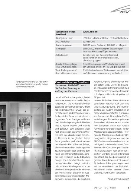 Bibliothek - Verband Schweizer Bibliotheken SAB