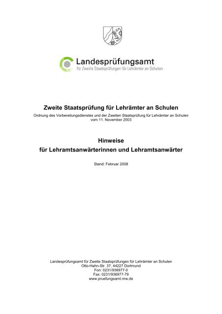 Zweite Staatsprufung Fur Lehramter An Schulen Sopaedo De