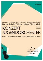 KONZERT JUGENDORCHESTER - in der Gemeinde Schwyz