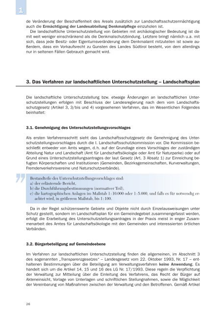 Rechtsgrundlagen des Landschaftsschutzes - Provincia Autonoma ...