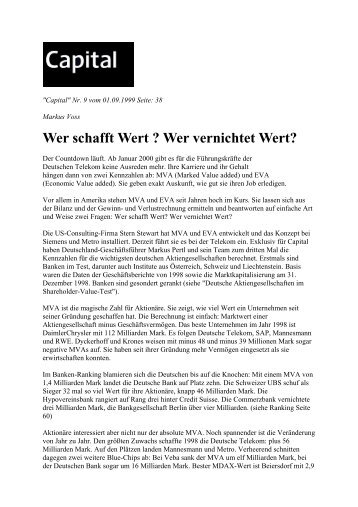 Wer schafft Wert - Seppelfricke & Co. Family Office AG