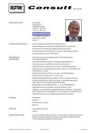 Profil Peter Müller - UPM Consult GmbH