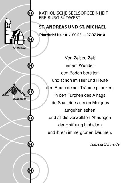 vorheriger Pfarrbrief - Sankt Andreas und EBW