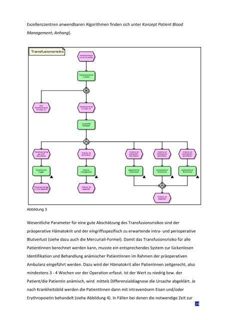 Schaffung von Exzellenzzentren in Patient Blood Management - APA