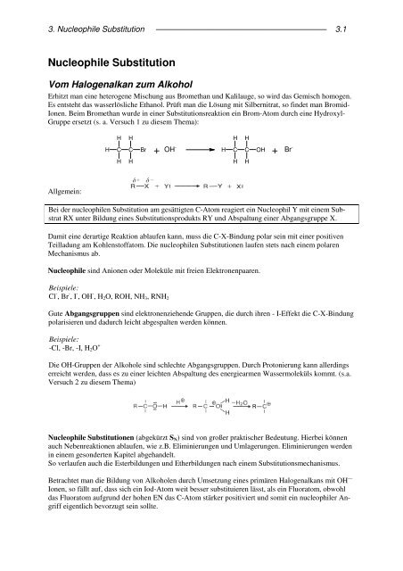 3. Nucleophile Substitution