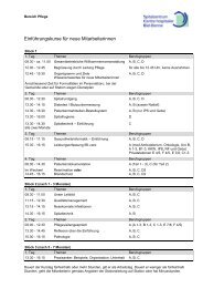 Innerbetriebliche Fortbildung Sektor Pflege