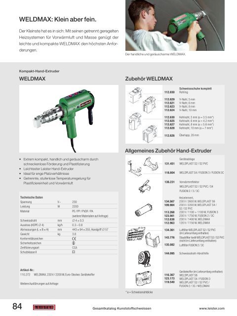 Prospekt Apparatebau - Leister