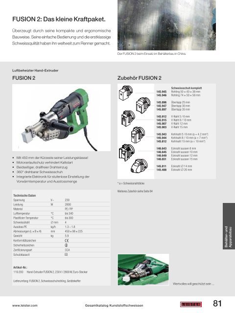 Prospekt Apparatebau - Leister