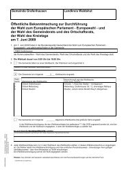 Durchführung der Wahlen - Gemeinde Grafenhausen