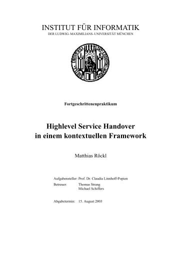 Highlevel Service Handoverin einem kontextuellen Framework