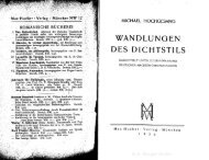 Hochgesangs Wandlungen des Dichtstils - Leben und Werk des ...