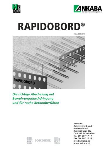 pdf BroschüreRAPIDOBORD Abschalung - JORDAHL H-BAU Schweiz