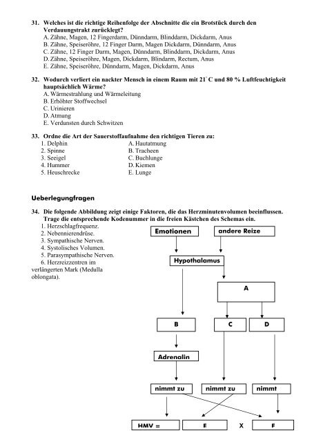 Zweite Runde 2007 - Schweizer Biologie Olympiade