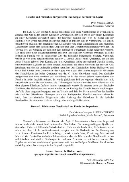 1 Lokales und römisches Bürgerrecht: Das Beispiel der Iulii von ...