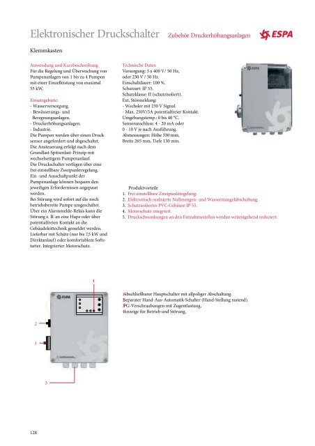 Datenblatt Elektronischer Druckschalter / Schalttafel Control-Desk