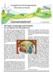 Rundbrief 2-2013 - Evangelische Kirchengemeinde Oberndorf am ...