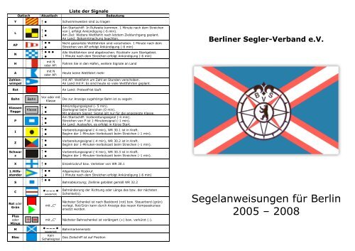Segelanweisung Berlin (PDF vom BSV) - Berliner Segler-Verband eV