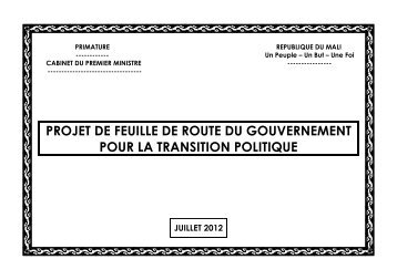 projet de feuille de route du gouvernement pour la transition politique
