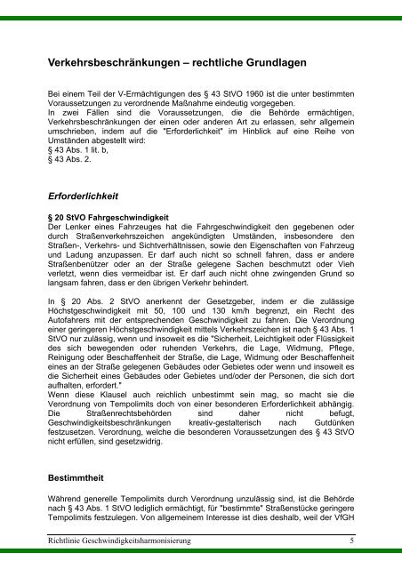 Richtlinie Geschwindigkeitsharmonisierung in der Steiermark