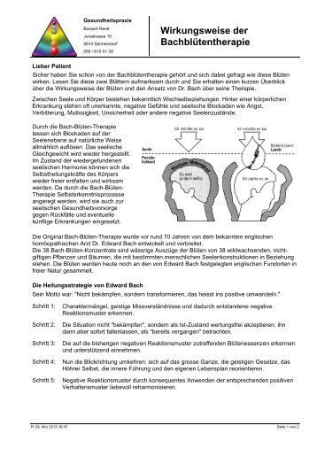 Wirkungsweise der Bachblüten - Gesundheitspraxis René Bossert