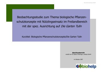 Studie Biologische Pflanzenschutzkonzepte DIE ... - Natur im Garten