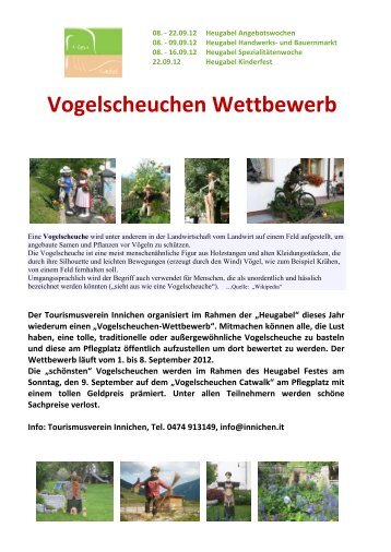 Vogelscheuchen Wettbewerb - Alta Pusteria