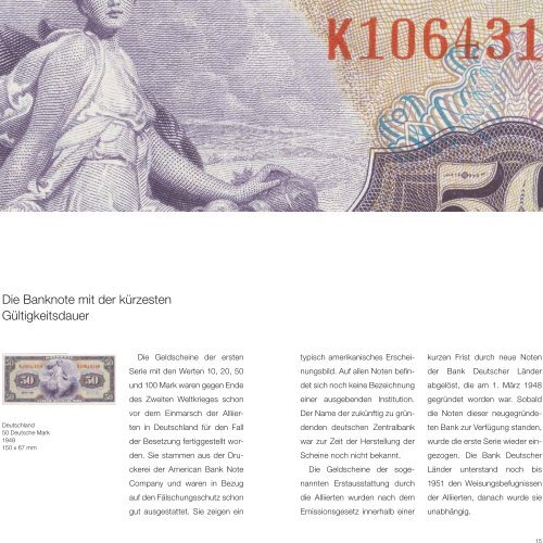 BANKNOTEN DER SUPERLATIVE - Geschichte - HypoVereinsbank