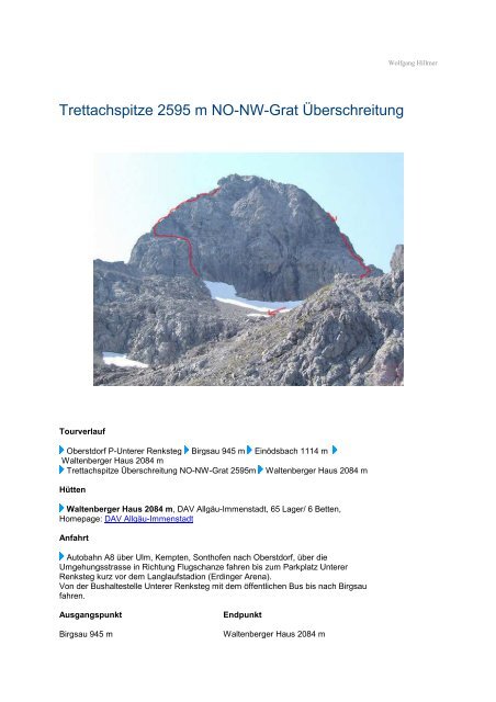 Trettachspitze 2595 m NO-NW-Grat Überschreitung