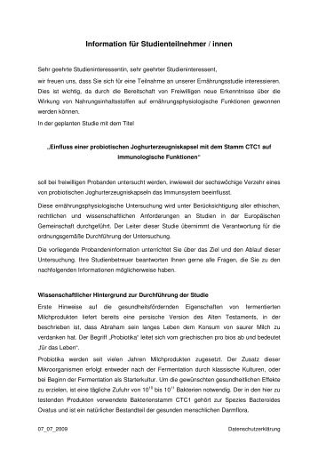 Information für Studienteilnehmer / innen - Institut für ...