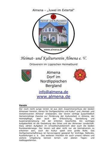 Flugblatt A4 Heimat- und Kulturverein Almena - Webwecker Extertal
