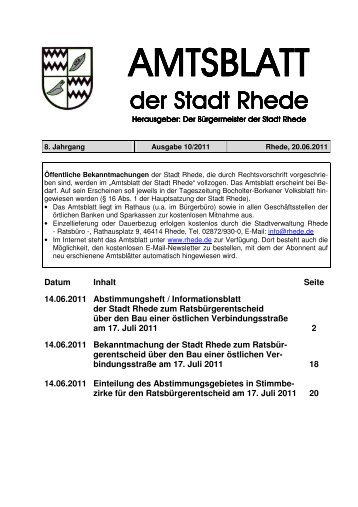 Amtsblatt-Ausgabe 10-2011 - Stadt Rhede