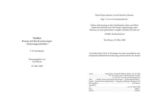 Nullen 1 9 Mb Hacklander Friedrich Wilhelm Ritter Von