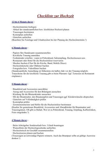 checkliste zur hochzeit a piacere