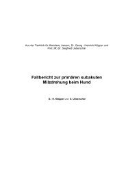 Fallbericht zur primären subakuten Milzdrehung beim Hund (PDF)