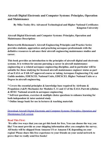 Aircraft Digital Electronic and Computer Systems: Principles ...