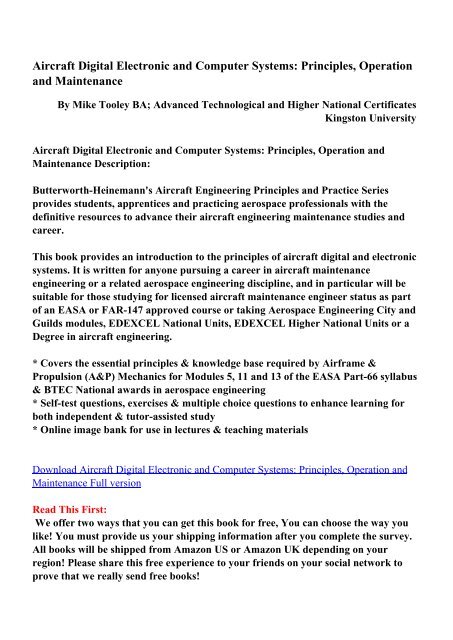 Aircraft Digital Electronic And Computer Systems Principles