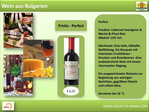 Wein aus Bulgarien - MMM Agentur