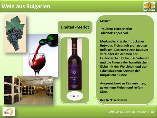 Wein aus Bulgarien - MMM Agentur