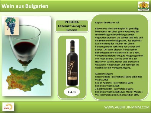 Wein aus Bulgarien - MMM Agentur