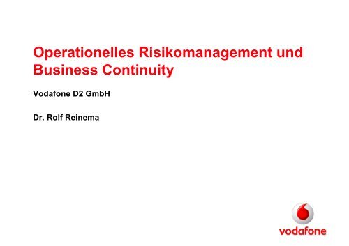 Operationelles Risikomanagement und Business Continuity - Sap ...