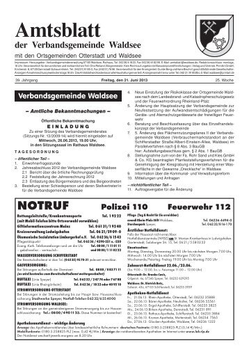 Kalenderwoche 25 - Verbandsgemeinde Waldsee