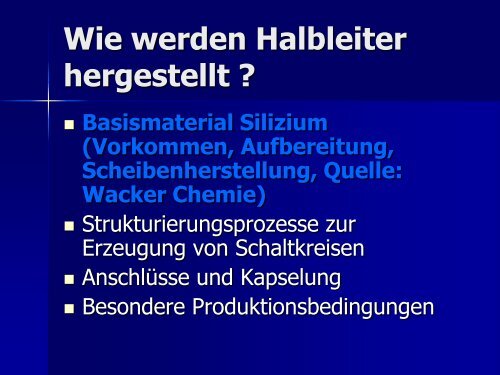 Die Halbleiterindustrie - des Waffenring Paderborn