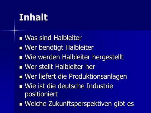 Die Halbleiterindustrie - des Waffenring Paderborn