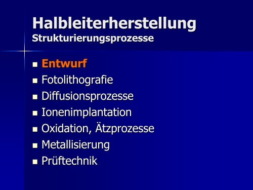 Die Halbleiterindustrie - des Waffenring Paderborn